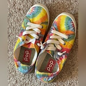Pop Highbar Tie Dye Multicolor slip-on Comfort fit Canvas Sneakers 8 M women’s